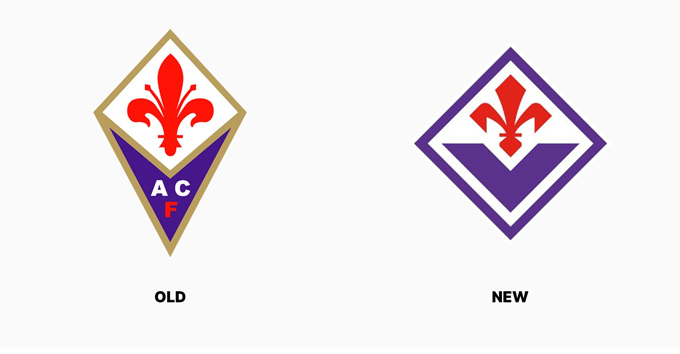 Logo cũ (trái) và mới của Fiorentina