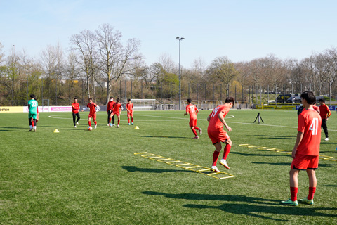 Đội tuyển Việt Nam làm quen sân tập tại BVB Football Academy