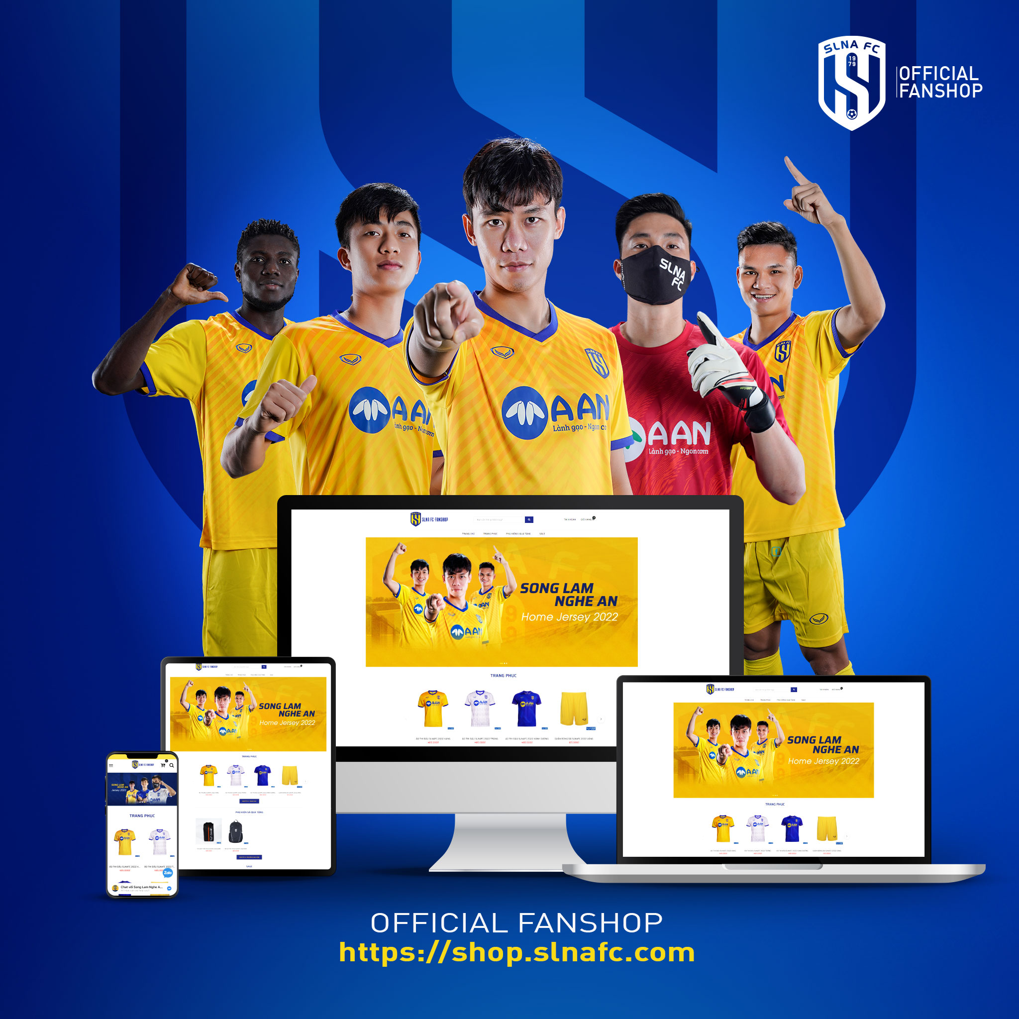 SLNA là đội bóng đầu tiên ở Việt Nam ra mắt cửa hàng trực tuyến bán trang phục thi đấu, đồ tập luyện và vật dụng cho các CĐV 