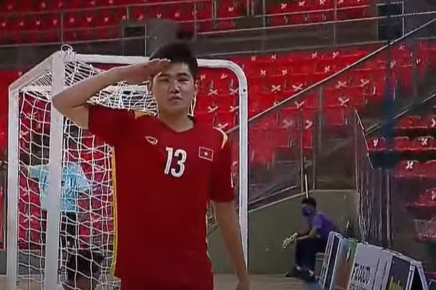 Bàn thắng của Gia Hưng không thể giúp ĐT futsal Việt Nam có được chiến thắng trước Myanmar 