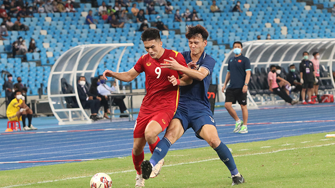 Tiền đạo Nguyên Hoàng tại giải U23 Đông Nam Á. Ảnh: Phan Hồng 