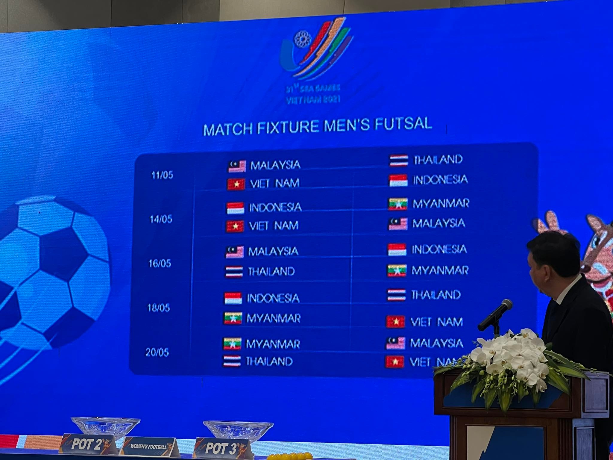 Lịch thi đấu môn Futsal Nam SEA Games 31 