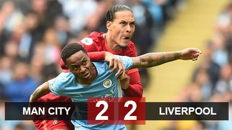 Kết quả Man City 2-2 Liverpool: Rượt đuổi đỉnh cao
