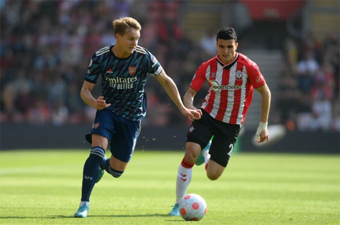 Odegaard đã chơi một trận đấu kém hiệu quả trước Southampton