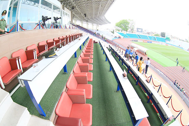 Sân Việt Trì đã sẵn sàng tổ chức các trận đấu của bảng A tại SEA Games 31 - Ảnh: TRÍ CÔNG