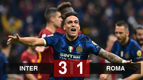 Kết quả bóng đá Inter 3-1 Roma: Thắng đội bóng của Mourinho, Inter trở lại ngôi đầu bảng Kết quả bóng đá Inter 3-1 Roma: Thắng đội bóng của Mourinho, Inter trở lại ngôi đầu bảng