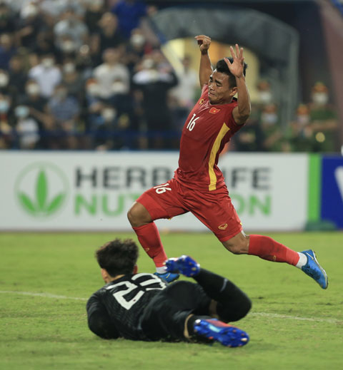 Thanh Minh từng ghi bàn vào lưới U23 Myanmar cho U23 Việt Nam tại vòng loại U23 châu Á 2022 	Ảnh: ĐỨC CƯỜNG