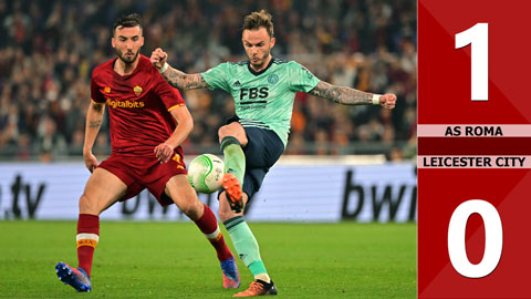 VIDEO bàn thắng AS Roma vs Leicester City: 1-0, chung cuộc: 2-1 (Bán kết lượt về Conference League 2021/22)