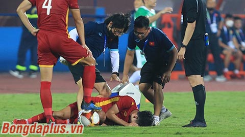 Hoàng Anh, Văn Tùng chấn thương ở trận U23 Việt Nam vs U23 Indonesia