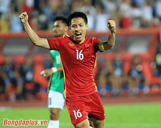 Niềm vui của Hùng Dũng sau khi U23 Việt Nam đánh bại U23 Indonesia 