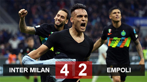 Kết quả Inter 4-2 Empoli: Ngược dòng ngoạn mục
