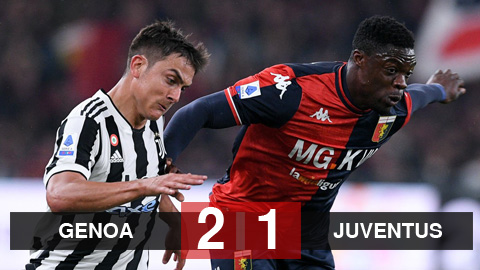 Kết quả bóng đá Genoa 2-1 Juventus: "Bà đầm già" đứt mạch bất bại