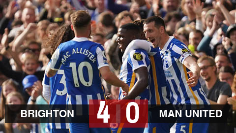 Kết quả bóng đá Brighton 4-0 Man United: Chủ nhà thắng "4 sao" Kết quả bóng đá Brighton 4-0 Man United: Chủ nhà thắng "4 sao"
