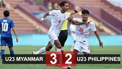 Kết quả U23 Myanmar vs U23 Philippines: Myanmar đoạt ngôi đầu bảng A