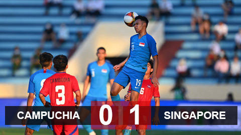 Kết quả U23 Campuchia vs U23 Singapore: Singapore lên nhì bảng