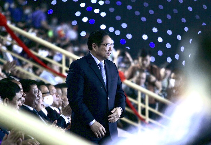 Thủ tướng Chính phủ Phạm Minh Chính tại lễ bế mạc SEA Games 31 - Ảnh: Đức Cường