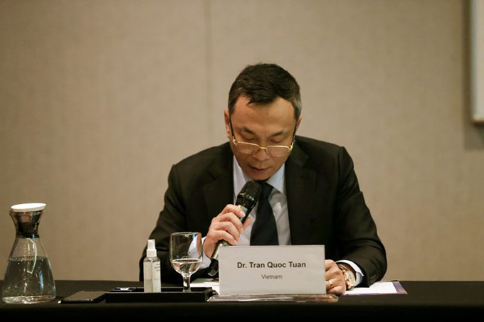 Quyền Chủ tịch LĐBĐVN Trần Quốc Tuấn phát biểu tại cuộc họp