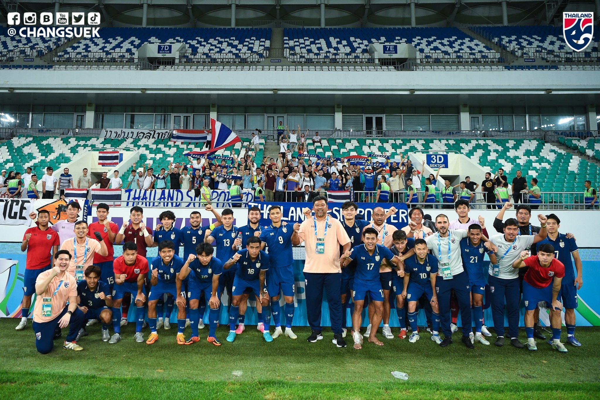 U23 Thái Lan tự tin sẽ đi tiếp ở VCK U23 châu Á 2022 - Ảnh: Changsuek 