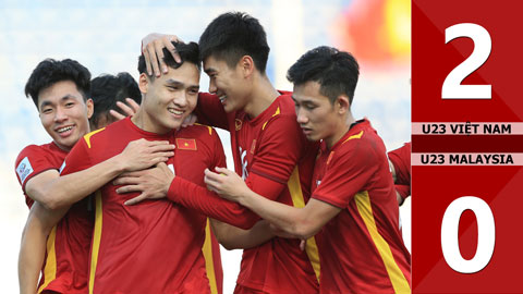VIDEO bàn thắng U23 Việt Nam vs U23 Malaysia: 2-0 (Bảng C - U23 châu Á 2022)