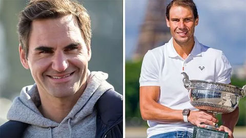 Nadal được Federer chúc mừng sau Roland Garros