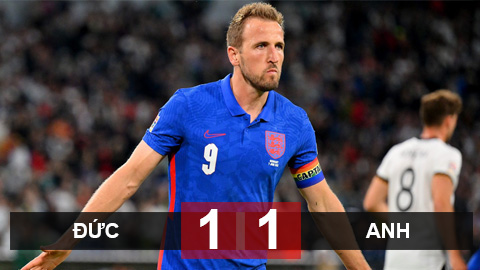 Kết quả Đức 1-1 Anh: Kane giải cứu Tam sư khỏi thất bại