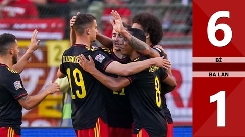 VIDEO bàn thắng Bỉ vs Ba Lan: 6-1 (Nations League 2022/23)