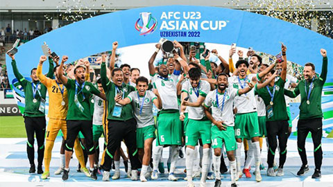 Mỗi cầu thủ U23 Saudi Arabia nhận 6,2 tỷ đồng tiền thưởng vô địch châu Á