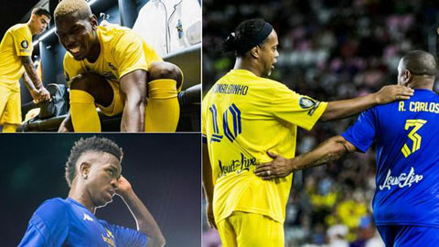 Pogba tham dự trận đấu có 22 bàn thắng cùng Ronaldinho và Roberto Carlos