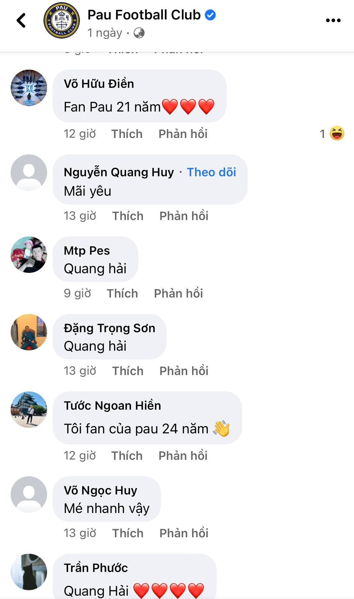 CĐV Việt Nam làm náo loạn fanpage của Pau FC sau khi hay tin Quang Hải sẽ gia nhập đội bóng này 