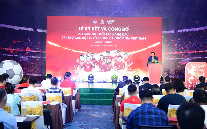 Ông Lê Văn Thành – Phó Chủ tịch VFF nhấn mạnh đóng góp to lớn của các nhà tài trợ, trong đó có SABECO 