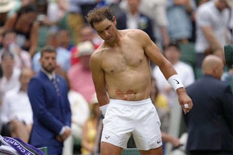 Chấn thương ở bụng ảnh hưởng đến Nadal ở hai vòng gần đây