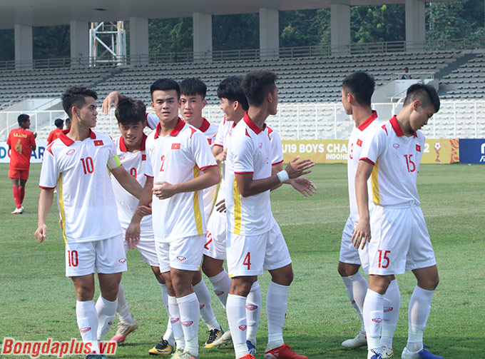 U19 Việt Nam sớm vượt lên dẫn trước ở phút thứ 3 - Ảnh: Phan Hồng 