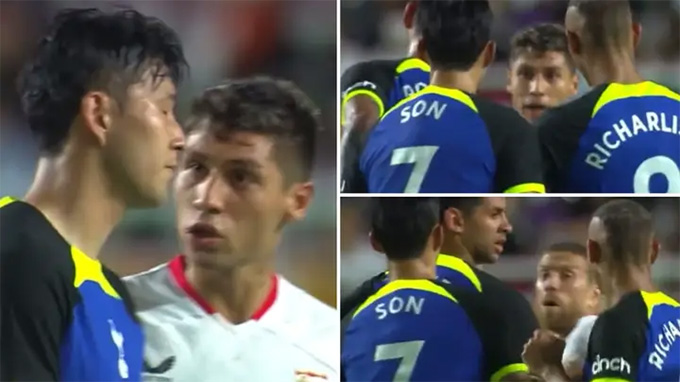 Cầu thủ Tottenham và Sevilla suýt lao vào "choảng" nhau