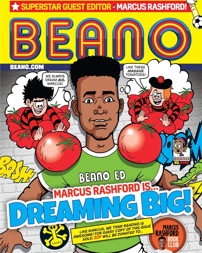 Rashford là biên tập viên khách mời của series truyện tranh Beano