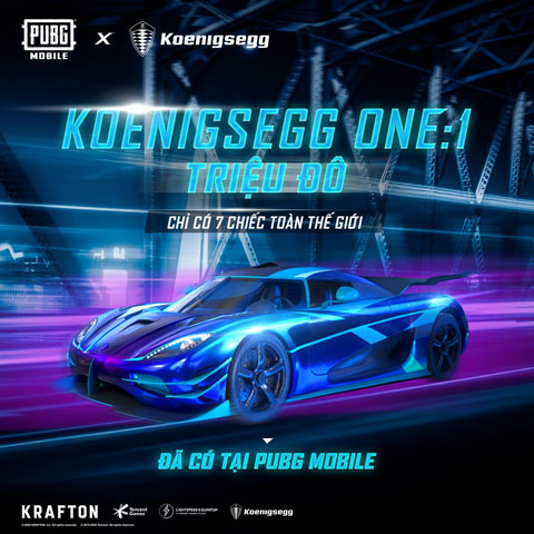 PUBG Mobile đưa One:1, siêu xe của hãng Koenigsegg vào game