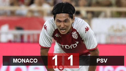 Kết quả Monaco 1-1 PSV: Tiếc cho Minamino