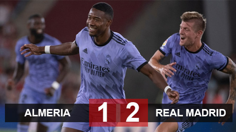 Kết quả Almeria vs Real Madrid: ĐKVĐ chật vật ngược dòng