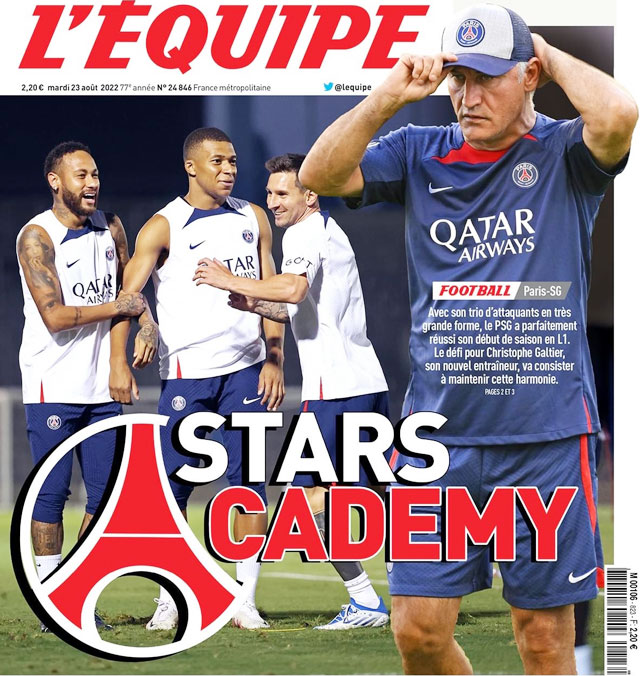 Tờ báo danh tiếng L’Equipe cho rằng, lúc này Galtier mới là ngôi sao sáng nhất ở PSG