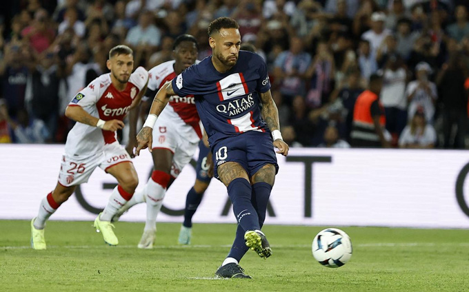 Neymar ghi bàn gỡ hòa 1-1 ở phút 70 trận PSG vs Monaco
