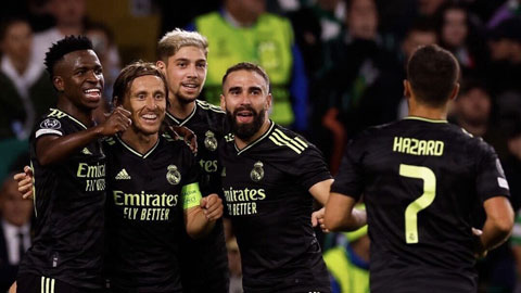 Real ăn mừng chiến thắng đậm ngay trên sân của Celtic dù thủ lĩnh Benzema phải rời sân sớm vì chấn thương