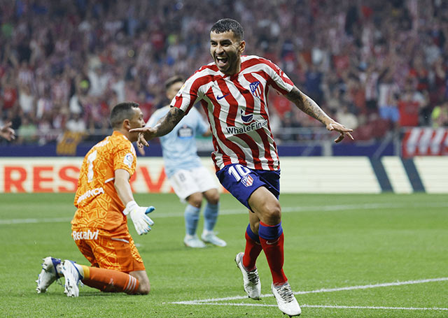 Correa ăn mừng bàn thắng mở tỷ số mở ra trận đại thắng của Atletico trước Celta Vigo