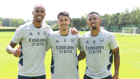 Magalhaes, Martinelli và Jesus (từ trái qua) đang gánh vác sứ mệnh đưa Arsenal trở lại đỉnh cao