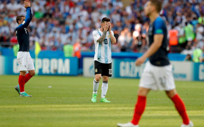 Messi và Argentina sớm dừng chân ở vòng 1/8 World Cup 2018 sau thất bại trước ĐT Pháp