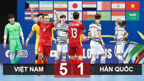 Ngược dòng thành công, ĐT futsal Việt Nam đại thắng Hàn Quốc 