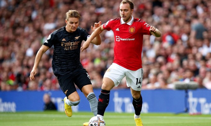 Eriksen được chấm điểm cao nhất trong trận Man United đánh bại Arsenal