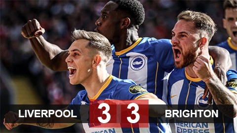 Kết quả Liverpool 3-3 Brighton: Ngày xuất thần của Trossard