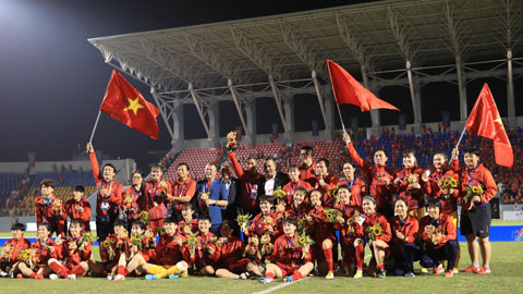 ĐT nữ Việt Nam đã giành được những thành tích vang dội trong giai đoạn 2018-2022, điển hình là tấm vé dự  World Cup  nữ 2023  	Ảnh: PHAN TÙNG