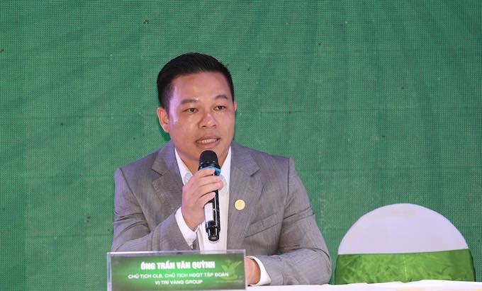 Ông Trần Vân Quỳnh - Chủ tịch CLB Vị trí vàng Kon Tum. Ảnh: Đông Huyền