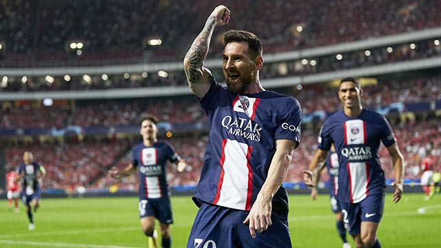 Siêu phẩm của Messi là không đủ để PSG có thể đánh bại Benfica
