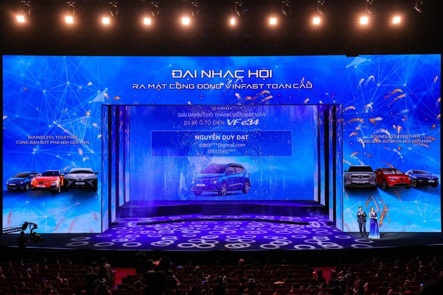 Anh Nguyễn Duy Đạt là thành viên may mắn trúng giải thưởng đặc biệt là 1 chiếc xe VF e34